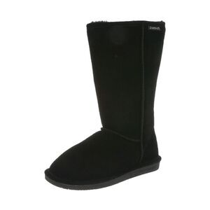 Bearpaw Women's Emma Tall Black Suede Pull On Sheepskin Lined Winter Boots, Sz 8